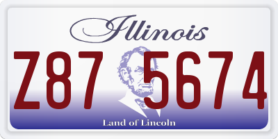 IL license plate Z875674