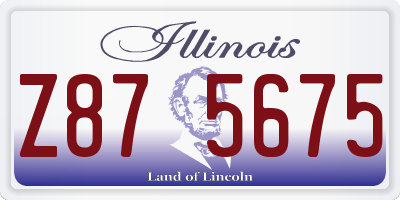 IL license plate Z875675
