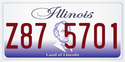 IL license plate Z875701