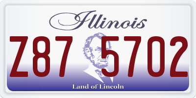 IL license plate Z875702