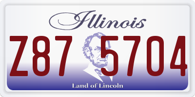 IL license plate Z875704