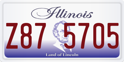 IL license plate Z875705