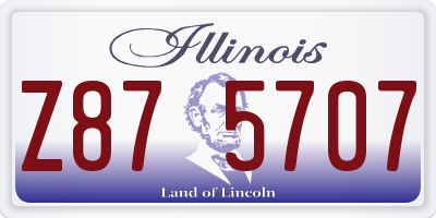 IL license plate Z875707