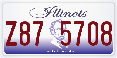 IL license plate Z875708
