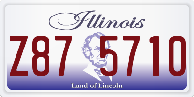 IL license plate Z875710