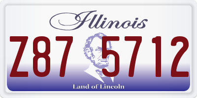 IL license plate Z875712