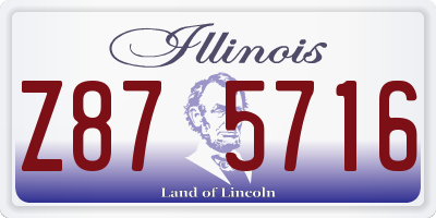 IL license plate Z875716