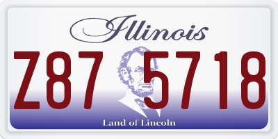 IL license plate Z875718