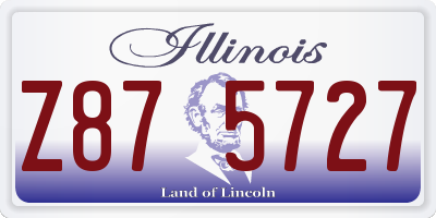 IL license plate Z875727