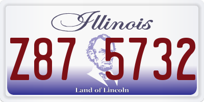 IL license plate Z875732