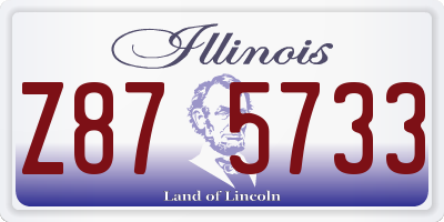 IL license plate Z875733