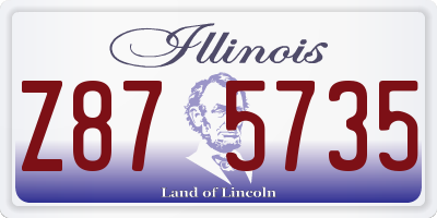 IL license plate Z875735