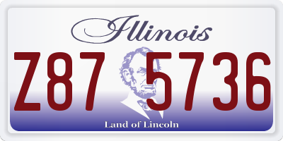 IL license plate Z875736