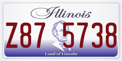 IL license plate Z875738