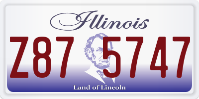 IL license plate Z875747