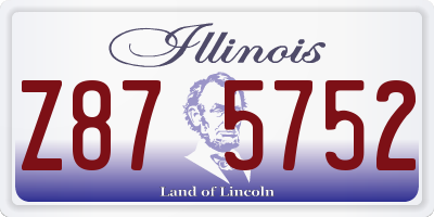 IL license plate Z875752