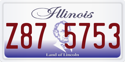 IL license plate Z875753