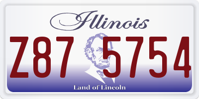 IL license plate Z875754