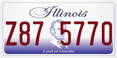 IL license plate Z875770