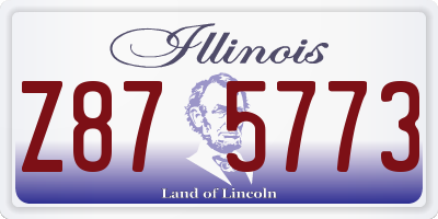 IL license plate Z875773