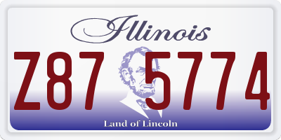 IL license plate Z875774
