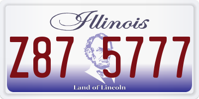 IL license plate Z875777