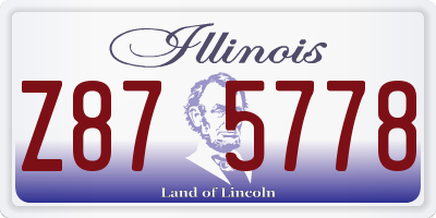 IL license plate Z875778