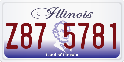 IL license plate Z875781