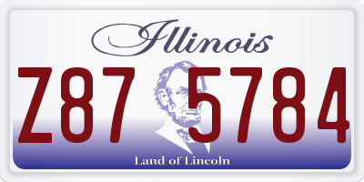 IL license plate Z875784