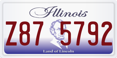 IL license plate Z875792