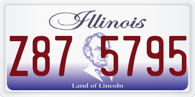 IL license plate Z875795