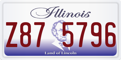IL license plate Z875796