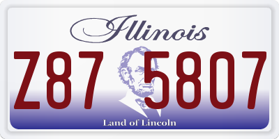 IL license plate Z875807