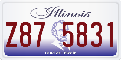 IL license plate Z875831
