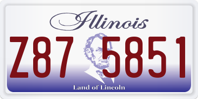 IL license plate Z875851