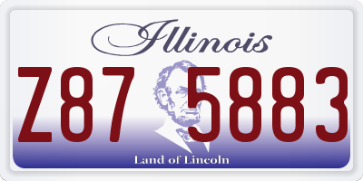 IL license plate Z875883