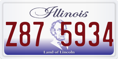 IL license plate Z875934