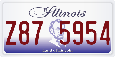 IL license plate Z875954