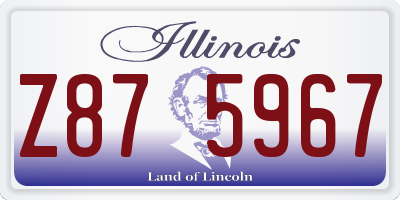 IL license plate Z875967