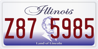 IL license plate Z875985