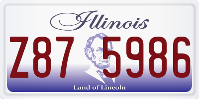 IL license plate Z875986