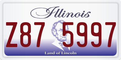 IL license plate Z875997