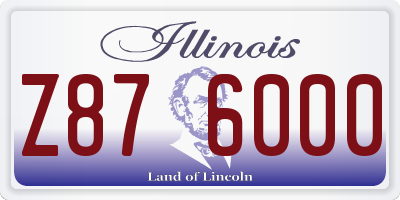 IL license plate Z876000