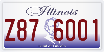 IL license plate Z876001
