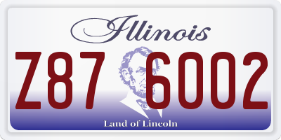 IL license plate Z876002