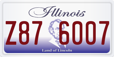IL license plate Z876007
