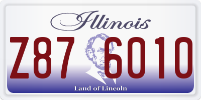 IL license plate Z876010