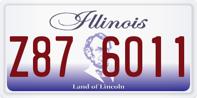 IL license plate Z876011