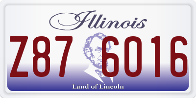 IL license plate Z876016