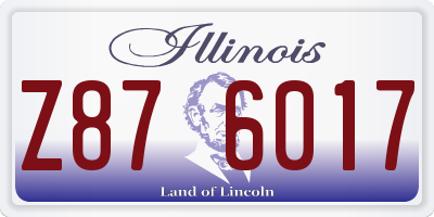 IL license plate Z876017